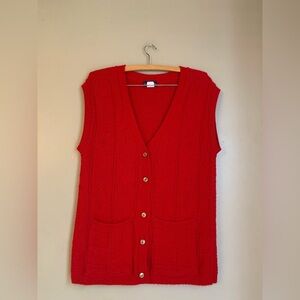 Vintage sweater vest grandmacore patchwork style glamour knit made in usa small